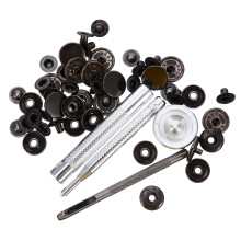 12Ensembles Rivets Boutons-Pression En Métal Noir Pour Vêtements