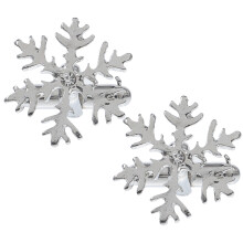 2PiĂšces Boutons De Manchette Flocon Argent Pour Costume Et Chemise
