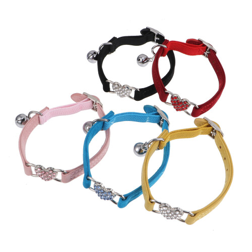 10Pièces Colliers Chat Ajustables En Polyester Avec Cloches Colorés