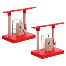 4Pièces Gare Enfant Bois Scène Train Jouet Educatif Couleurs Variées
