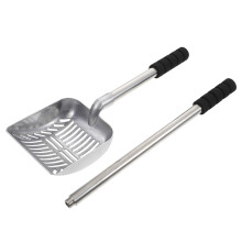 2Pièces Pelle Litière Chat Ergonomique Argent Filtrante Longue Manche
