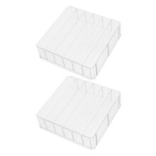 2Pièces Organiseur D'argent Transparent Multi-Compartiments