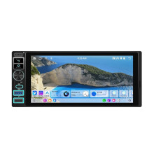 Radio para Coche de 6,9 Pulgadas con un Solo DIN, CarPlay Inalámbrico, Android Auto, Android 15, 2 GB + 64 GB, Estéreo Multimedia para Coche,