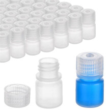 50 Botellas de PláStico de 8 Ml, Botella de Reactivo de Boca Ancha, Botellas PequeñAs VacíAs, Botella de Muestra de Polipropileno