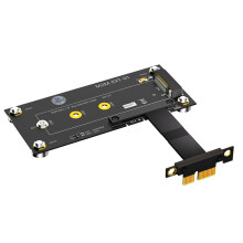 Pour M.2 NGFF NVME M-Key SSD Vers Câble D'Extension PCI-E 1X avec Support MagnéTique 2230/2242/2260/2280 M.2 SSD pour PC