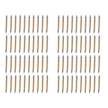 80 St Kulspetspenna Set Bambu och Trä Skrivverktyg, 40 St Svart BläCk & 40 St BlåTt BläCk