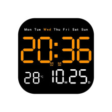 Orologi da Parete Digitali Temperatura Data Settimana Display Orologio da Tavolo Elettronico 12/24H Sveglia leD un Parete Remota,C