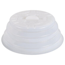Collapsible Silicone Microwave Plate Cover, Dishwasher Safe, BPA Free, Heat Resistant, 11 Inch, White