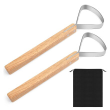 2 Pack Fleshing Knife for Hides with Storage Bag, Leather Making Tools for Supplies Skinning Fur Handling