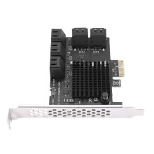 10 Port  3.0 to PCIe X1 Expansion Card PCI Express  Adapter SATA3 6G Converter with Heatsink for Windows