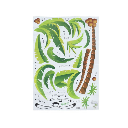 Coconut  Tree Sticker Tropical Beach Wall Decal Living Room Backdrop Sticker 1