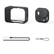 AMagisn Protective Case for GO Ultra Camera Protect Silicone Protective Cover with Lanyard All-Round Protection Black