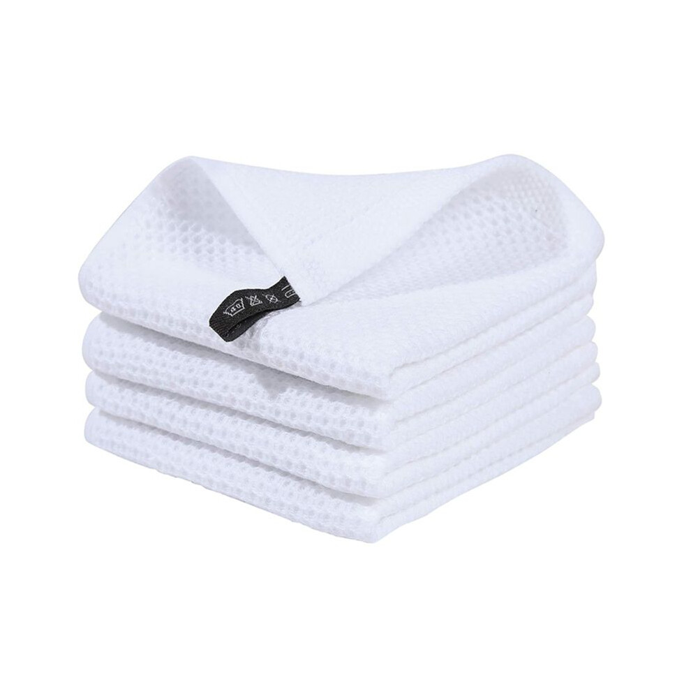 Cotton Waffle-Weave Kitchen Dish Cloths, Ultra Soft Absorbent Quick Drying Dish Towels White