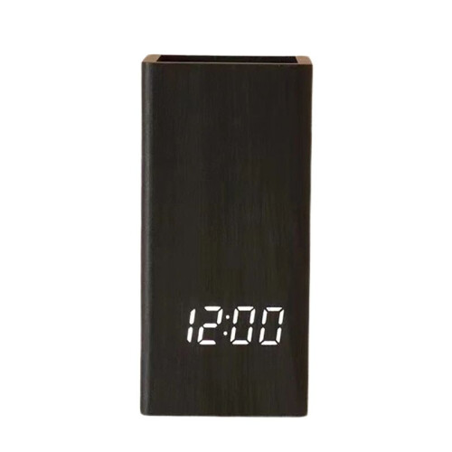 Pen Holder Clock LED Electronic Clock Desktop Pen Holder Student Stationery Voice Controlled Electronic Clock B