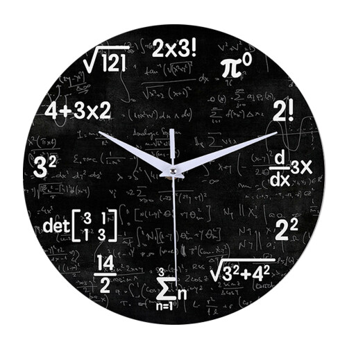 Math Wall Clock,Mathematics Clock,for Kids Math Formulas Icons Wall Clock Classroom Decor,Gift for Teacher 1