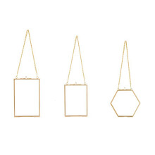3 Packungen Gepresste Blumen Glas Rahmen - Goldene HäNgende Glas Bilder Rahmen mit Kette Schwimmende Mach Es Selbst Kunstwerk Display Rahmen