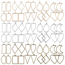 Open Bezels for Resin, 60Pcs Hollow Frame Pendants Resin  Bezels Jewelry Molds for Resin Casting, Necklaces Making