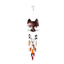 Metal Cat Fish Wind Chimes Fish Cat Gjutjärn Wind Chimes Vintage Metal Wind Chimes Utomhus Lugnande Melodi för Trädgården