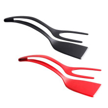 Tour de Pince à Poignée 2 en 1, Pince à Spatule pour Œuf au Plat, Pince à Pain en Nylon, Outil de Cuisine, Ustensiles de Cuisine