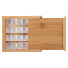 Wooden Watercolor Palette Box with Half Pans Grid Empty Pull-Out Type Oil Drawing Ray Pallets Portable Travel Paint Tray