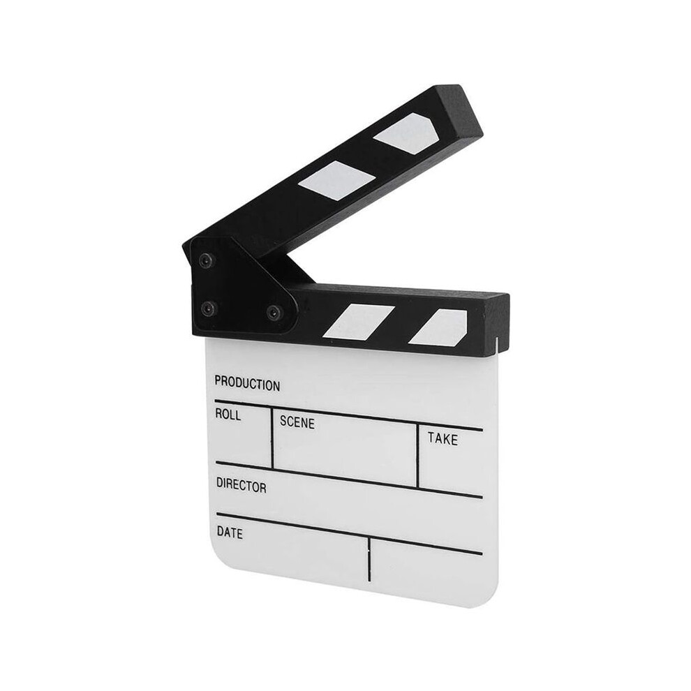 Action Cut Board,Acrylic Film Clapboard Dry Erase Compact Size Tv Film Movie Director Cut Action Scene Clap Board 4713039827338
