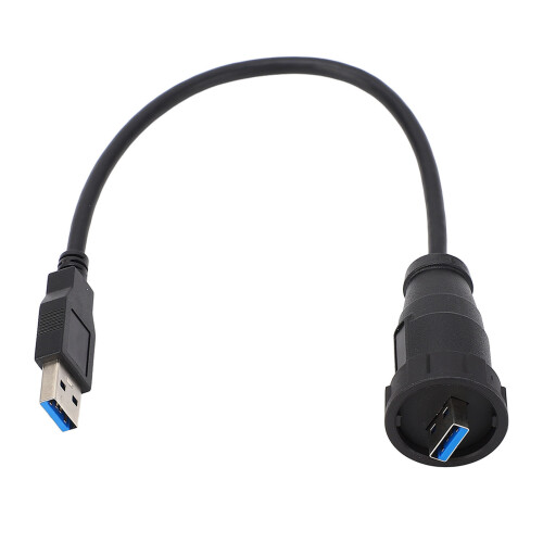 Conector USB3.0 impermeable 0.3m 1.5A Montaje en panel
