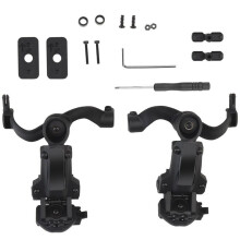 Tactical Headset Holder Helmet-Mounted Accessory Rail Adaptor Kit Adjustable Pickup Noise Canceling Holder, Set A