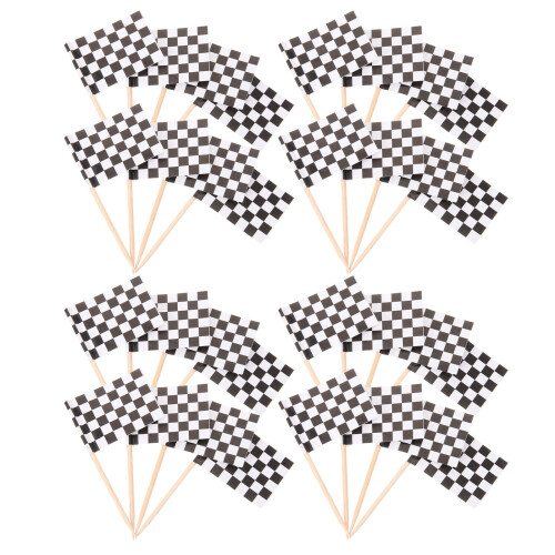 1500Pcs Decorative Mini Checkered Flag Toothpicks for Party Appetizers