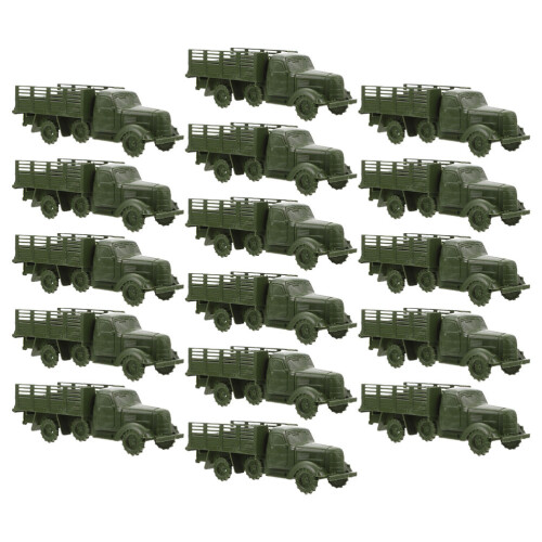 64Pièces Mini Camions Jouet Plastique Vert Olive Décor Bac À Sable