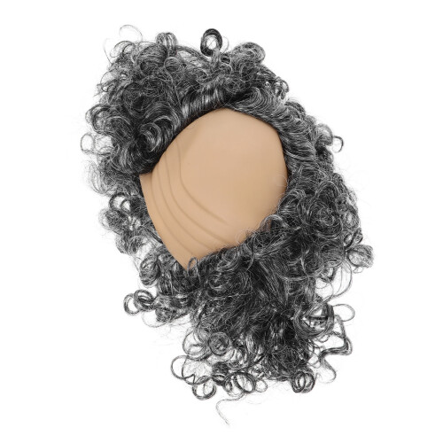 5Pièces Perruques Courtes Grises Afro Pour Costume Cosplay