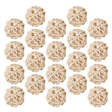 105Pcs Natural Beige Rattan Balls for Crafts Aromatherapy Vase Fillers
