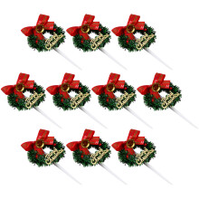 40Pcs Multi Plastic Garland Cake Toppers Christmas Party Dessert Picks