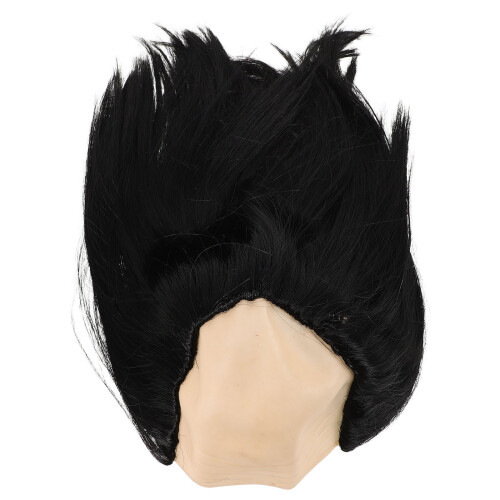 2Pièces Perruque Chauve Silicone Noir Costume Pour Soirée