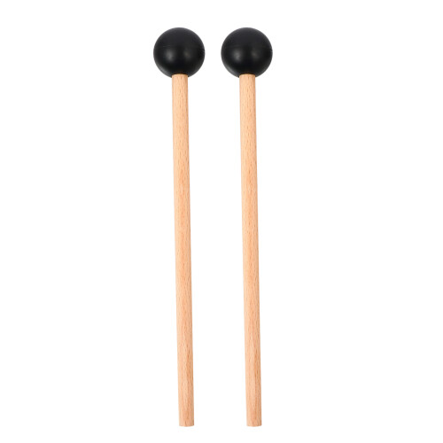 3Pairs Percussion Sticks Black Marimba Hammers with Solid Grip Handles