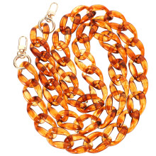 2Pcs Stylish Light Brown Acrylic Bag Chain with Clasps for Handbag DIY