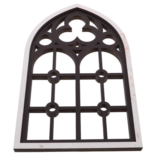 3Pcs Vintage Black Gothic Wall Hanging Mirror Small Window Decor