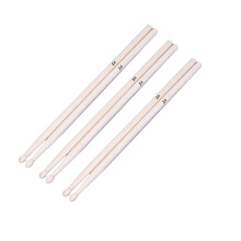 6Paren Duurzame 5A Drumstokken Wit Hout Met Stevige Grip Voor Slagwerk