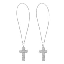 8Pcs Red Car Interior Hanging Cross Charm Rhinestone Decoration