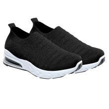 1Paire Chaussures De Sport Mesh Respirant Noir Semelle Épaisse