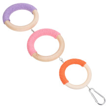 4Pcs Natural Wood Parrot Perch Stand Rope Climbing Swing Cage Toys