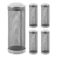 5Pcs Fine Mesh Stainless Steel Pipe Guard Aquarium Filter Cover Silver