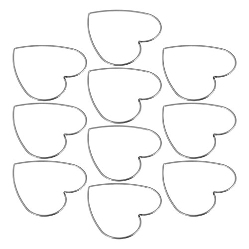 40Pcs Silver Metal Wreath Hoops Heart Shape for Wedding Craft Projects