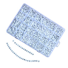 1Set 1200 Plastic Letterkralen Wit Grote Gat Voor DIY Armbanden