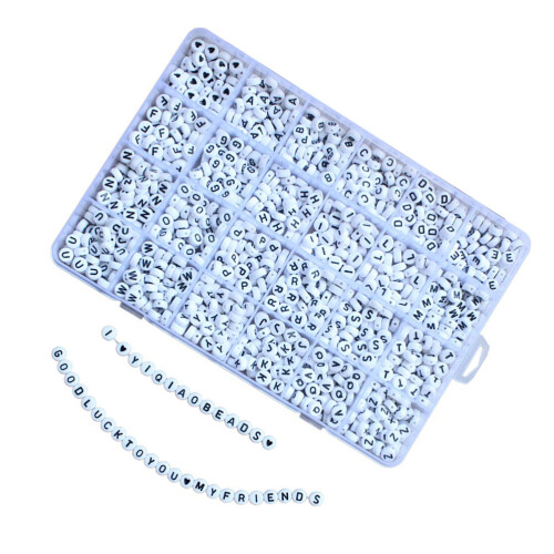 1Ensemble 1200 Perles Lettres DIY Bracelet Collier
