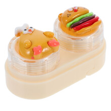 3Pcs Portable Cute Contacts Case ABS Drawer Design with Tweezers