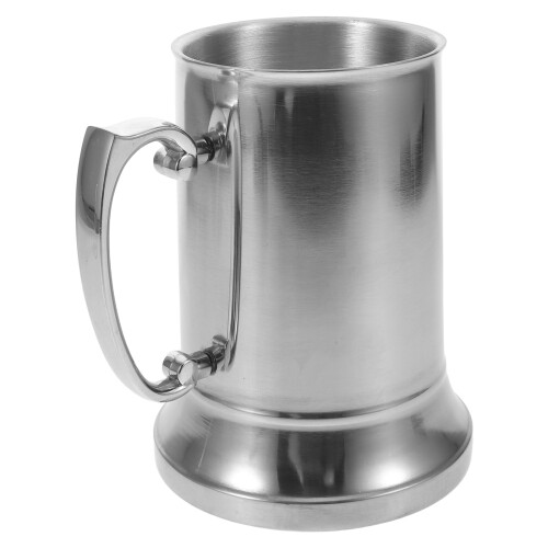 Large Stainless Steel Drinking Cup Double-Walled Beer Mug Silver