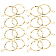 60Pcs Golden Metal Drapery Rings with Eyelets Easy Glide Curtain Hooks