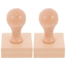 10Pcs Beige Wooden Round Stamp Handles for DIY Creative Craft Projects