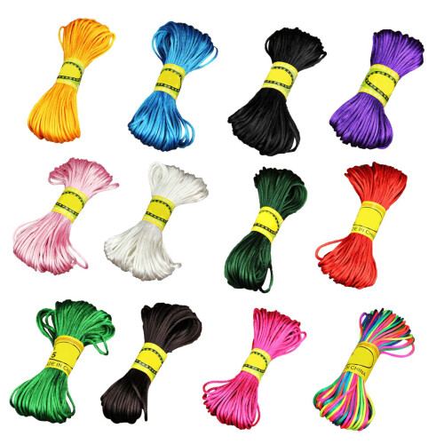 24 Cordelette Nylon Assortie Pour Kumihimo DIY