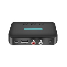 USB 5.3 Audio Receiver Adapter Wireless Stereo Music 3.5mm AUX R/L Support U-Disk Playback for Desktop Speaker